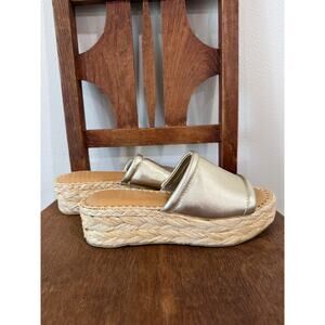 Dolce Vita Gold Espadrille Slide Sandals